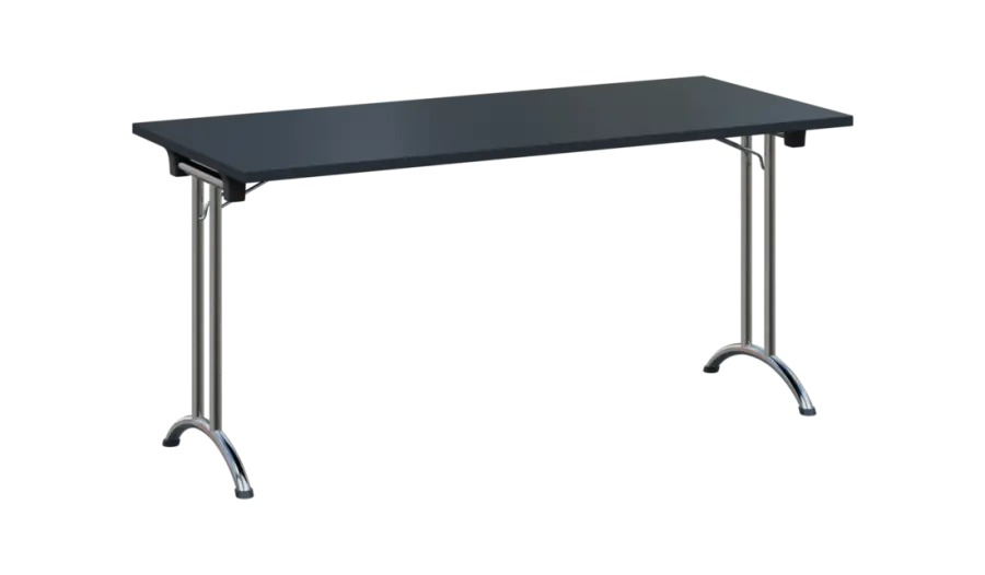 SLC 160 chrom skládací jednací stůl 1600x700, deska 25 mm, podnož chrom, deska antracit